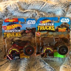Set of 2 Hot Wheels Star Wars Monster Trucks NIP